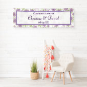 Lavendel Paarse Rozen Bruiloft Spandoek (Insitu)