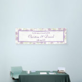 Lavendel Paarse Rozen Bruiloft Spandoek (Beurs)