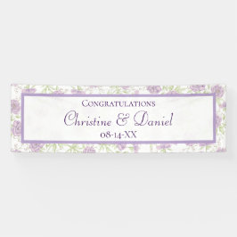 Lavendel Paarse Rozen Bruiloft Spandoek
