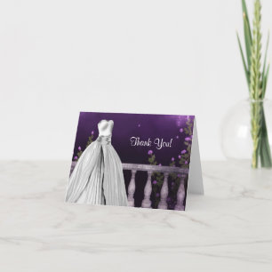 Lavendel Paarse Rozen Quinceanera Bedankkaartjes Bedankkaart