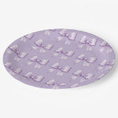 Lavendel Paarse  Satin Bow Pattern Papieren Bordje (Gekanteld)