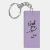 Lavendel Paarse Script Bedankje Sleutelhanger (Voorkant Links)