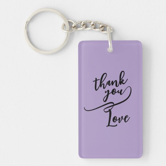 Lavendel Paarse Script Bedankje Sleutelhanger (Voorkant)
