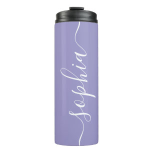 Lavendel Paarse Script Custom Thermische Tumbler Thermosbeker