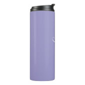 Lavendel Paarse Script Custom Thermische Tumbler Thermosbeker (Gedraaid links)