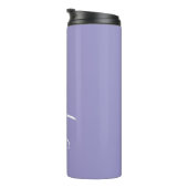 Lavendel Paarse Script Custom Thermische Tumbler Thermosbeker (Geroteerd rechts)