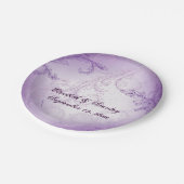  lavendel paarse scroll leaf bruiloft papieren bordje (Gekanteld)