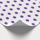 Lavendel Paarse Stippenpatroon Wit Cadeaupapier (Hoek)