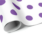 Lavendel Paarse Stippenpatroon Wit Cadeaupapier (Rol Hoek)