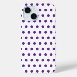 Lavendel Paarse Stippenpatroon Wit iPhone 15 Case