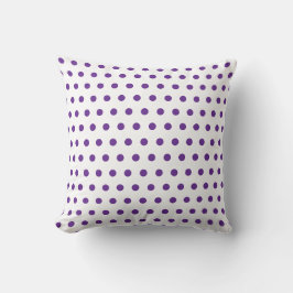 Lavendel Paarse Stippenpatroon Wit Kussen