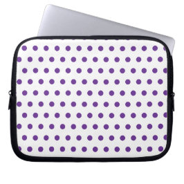 Lavendel Paarse Stippenpatroon Wit Laptop Sleeve