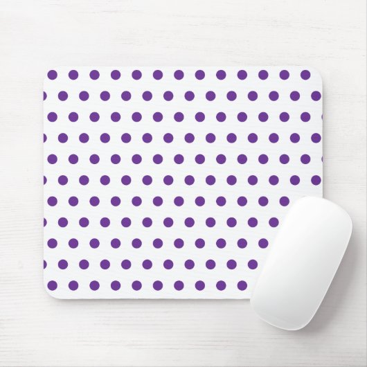 Lavendel Paarse Stippenpatroon Wit Muismat (Met muis)