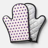 Lavendel Paarse Stippenpatroon Wit Ovenwant (Voorkant / Achterkant)