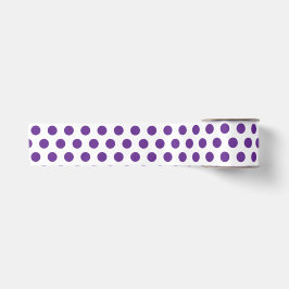 Lavendel Paarse Stippenpatroon Wit Satijnen Lint