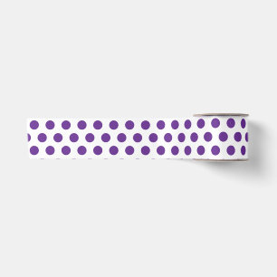 Lavendel Paarse Stippenpatroon Wit Satijnen Lint