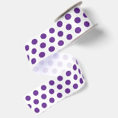 Lavendel Paarse Stippenpatroon Wit Satijnen Lint (Achterkant)