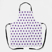 Lavendel Paarse Stippenpatroon Wit Schort (Voorkant)