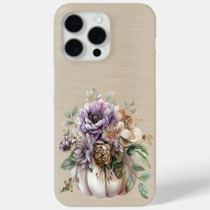 LAVENDEL PAARSE & TAN HERFST BLOEMEN EN POMPOENEN iPhone 15 PRO MAX HOESJE