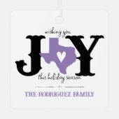 Lavendel Paarse Texas JOY Fotovakantie Metalen Ornament (Voorkant)