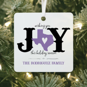 Lavendel Paarse Texas JOY Fotovakantie Metalen Ornament