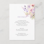 Lavendel Paarse Tuin WildFlowers DETAILS Bruiloft Informatiekaartje (Voorkant)