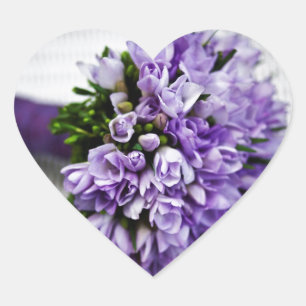 Lavendel Paarse tulp bruiloft boeket Hart Sticker