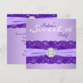 Lavendel Paarse Verjaardagsfeest Kaart (Voorkant / Achterkant)