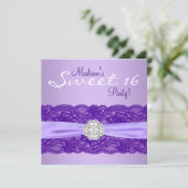 Lavendel Paarse verjaardagsfeestje Kaart (Staand voorkant)