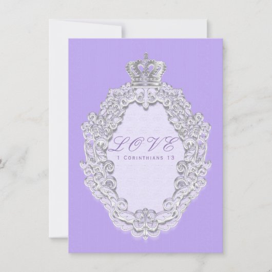 Lavendel Paarse Vintage Kroon Sprookjes Bruiloft (Voorkant)