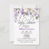 Lavendel Paarse Violet Bloemen Baby shower Kaart (Voorkant)