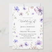 Lavendel Paarse Violet Bloemen Lente Bruiloft Kaart (Voorkant)