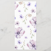 Lavendel Paarse Violet Floral Laten we Trouwen Menu (Achterkant)