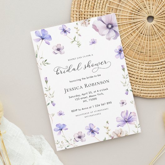 Lavendel Paarse Violet Floral Spring Vrijgezellenf Kaart