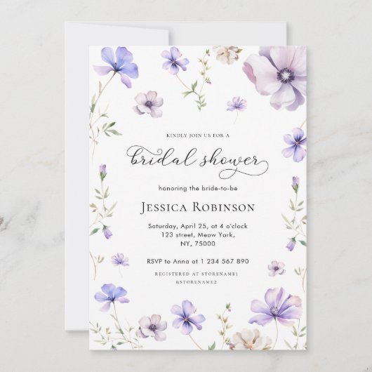 Lavendel Paarse Violet Floral Spring Vrijgezellenf Kaart (Voorkant)