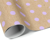Lavendel Paarse Violet Stippen Nep Rustieke Kraft Cadeaupapier (Rol Hoek)