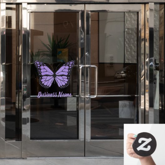 lavendel paarse vlinder logo raamfolie raamsticker (Kantoordeur)