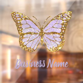 Lavendel paarse vlinder logo raamsticker