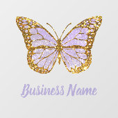 Lavendel paarse vlinder logo raamsticker (Vel)