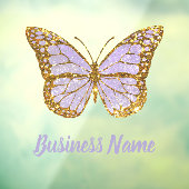 Lavendel paarse vlinder logo raamsticker (Vel 3)