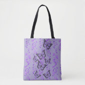 lavendel paarse vlinder op gesimuleerd glitter tote bag (Voorkant)