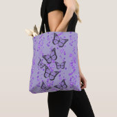 lavendel paarse vlinder op gesimuleerd glitter tote bag (Dichtbij)