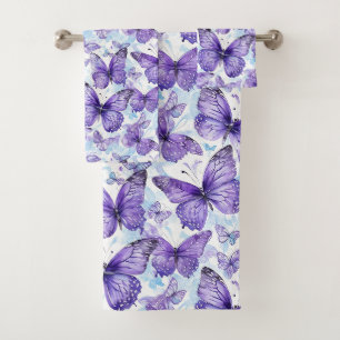 Lavendel Paarse vlinder patroon Bad Handdoek
