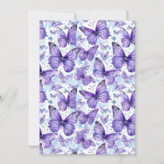 Lavendel Paarse vlinderpatroon dank u kaart