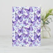 Lavendel Paarse vlinderpatroon dank u kaart (Staand voorkant)