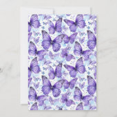 Lavendel Paarse vlinderpatroon dank u kaart (Achterkant)