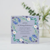 Lavendel Paarse Watercolor Klaproos Bloemige Bruil Kaart (Staand voorkant)