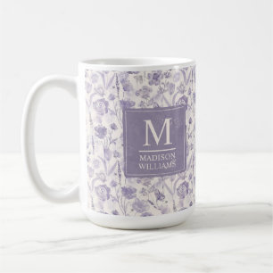 Lavendel Paarse Waterverf Bloem Bloemen Patroon Koffiemok