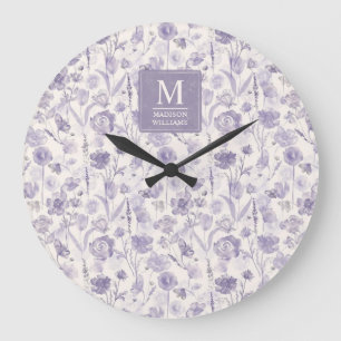 Lavendel Paarse Waterverf Bloemen Bloem Patroon Grote Klok