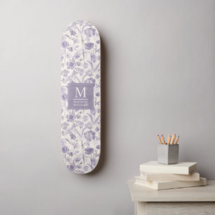 Lavendel Paarse Waterverf Bloemen Bloem Patroon Persoonlijk Skateboard
